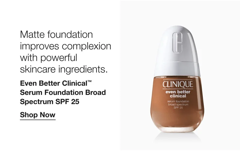 Matte foundation improves complexion with powerful skincare ingredients. | Even Better Clinical™ Serum Foundation Broad Spectrum SPF 25 | Shop Now