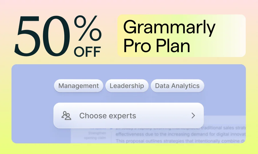 50% off Grammarly Pro Plan