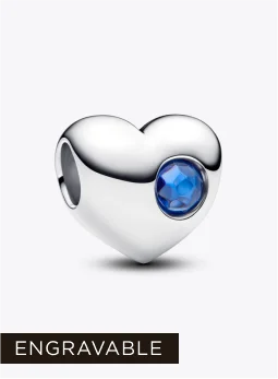 Engravable Blue Stone Heart Charm