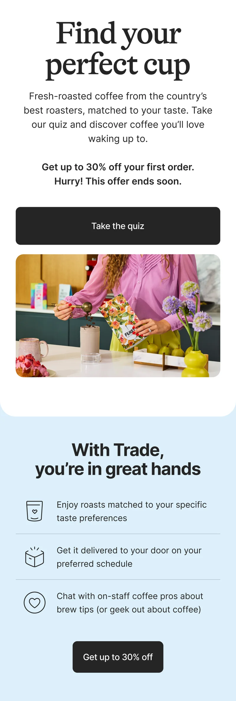 Up to 30% off subscriptions