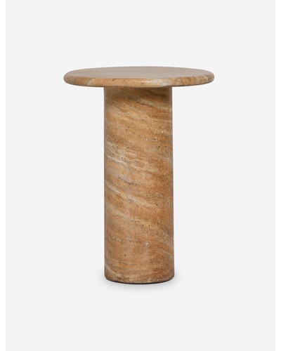 Mona Indoor/ Outdoor Drink Table-Faux Canyon Travertine