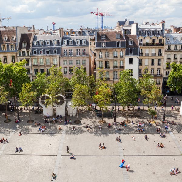 Aerial view of a street in Paris