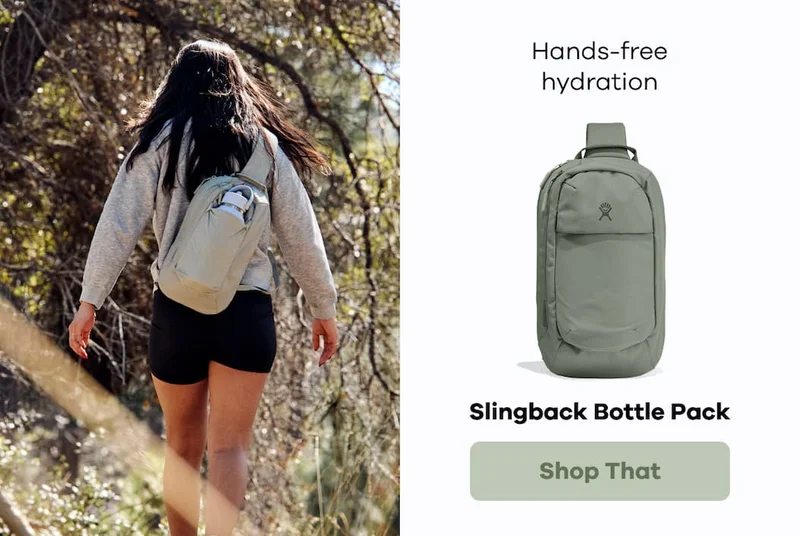 Hands-free hydration. Slingback Bottle Pack. | Shop That