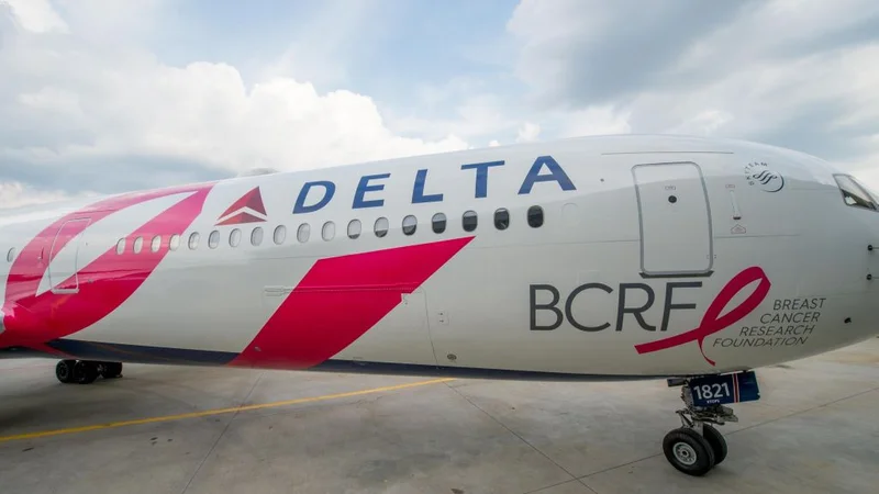 Delta's aircraft with the BCRF livery