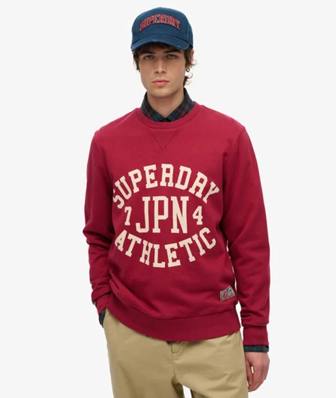 Athletic Printed Sweatshirt - Red