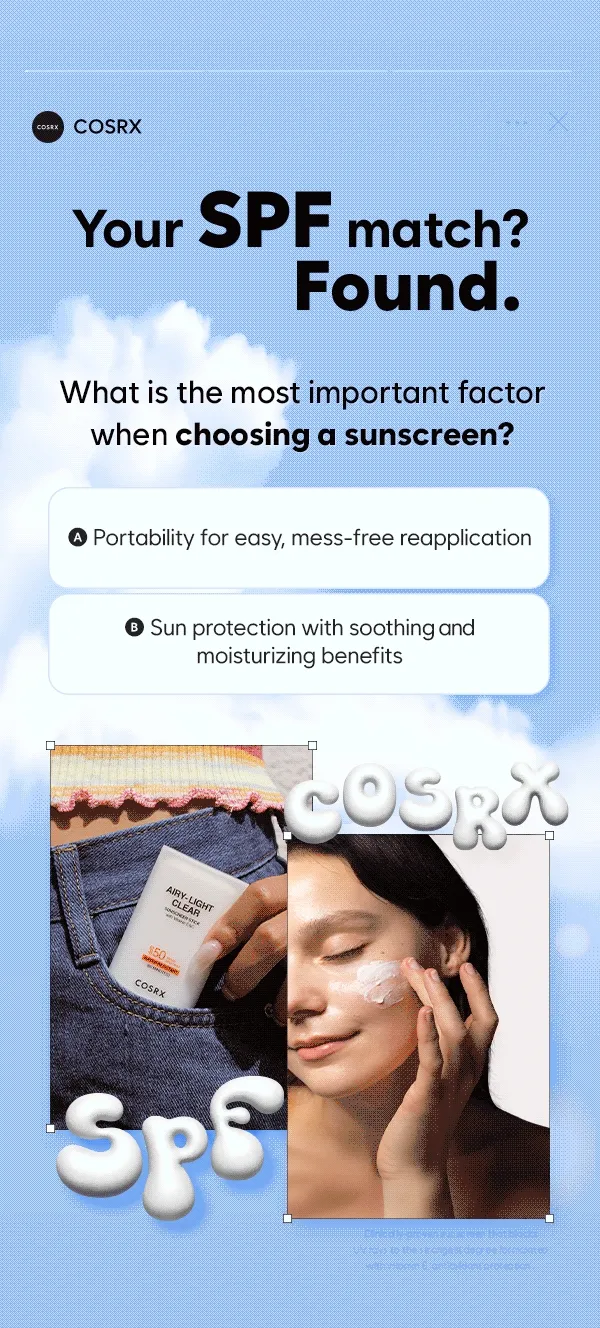 Your SPF match? Found by COSRX!