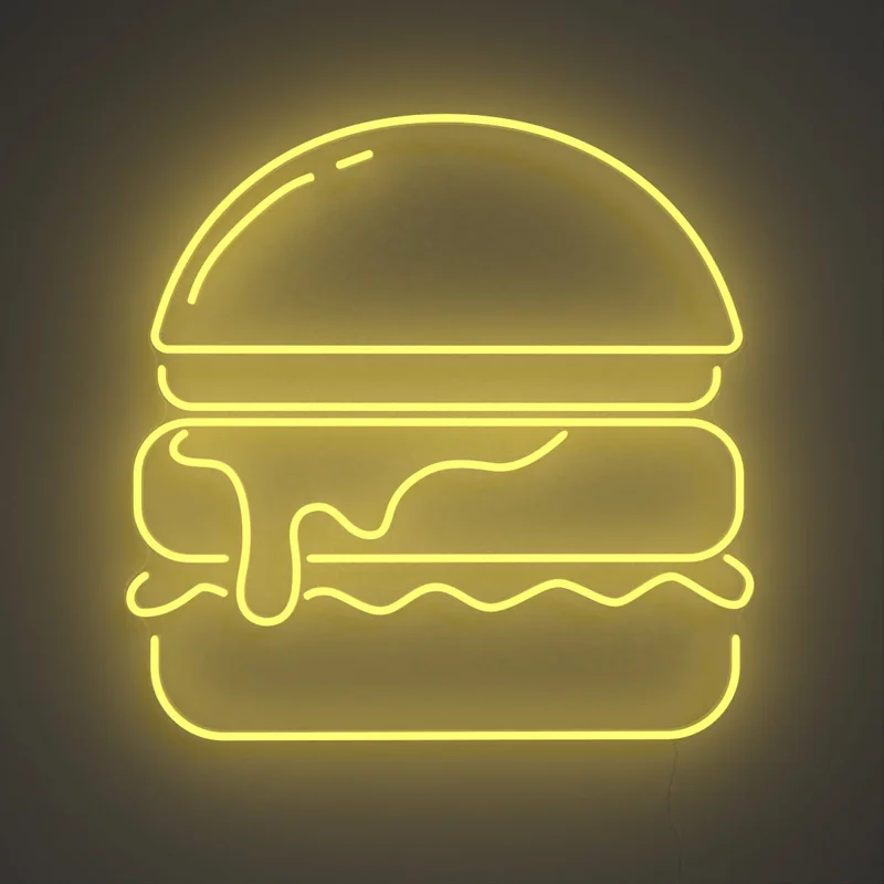 Image of Gold Burger, LED Neon Sign