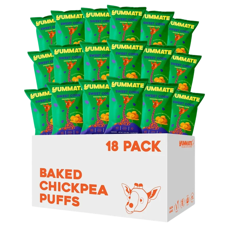 Image of GREAT FOR KIDDOS!<br>Yummate Sweet Corn Chickpea Puffs (18 Pack)