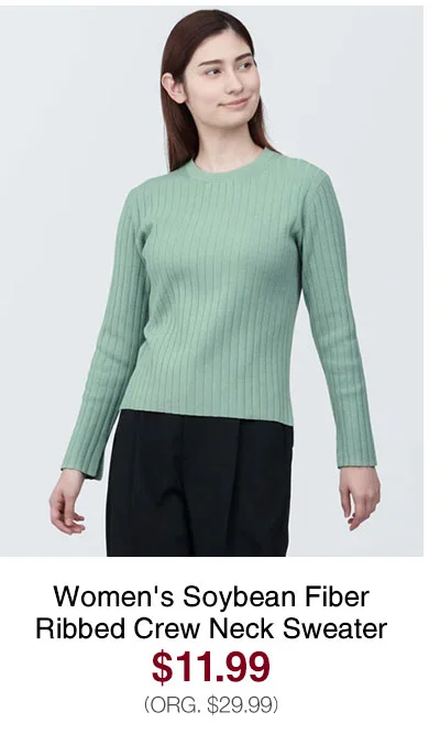 Shop Women's Soybean Fiber Ribbed Crew Neck Sweater