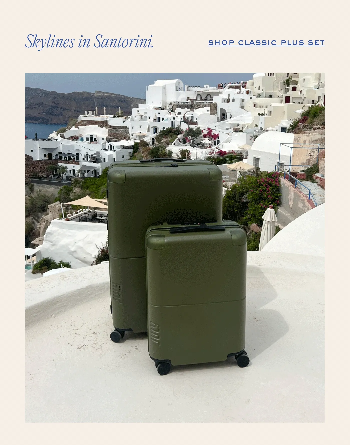 Skylines in Santorini. shop classic plus set