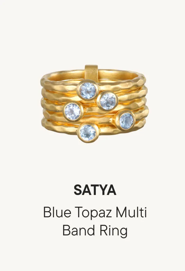 Blue Topaz Multi Band Ring