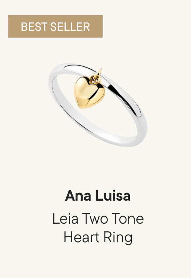 Leia Two Tone Heart Ring
