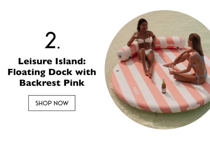 2. Leisure Island: Floating Dock with Backrest Pink