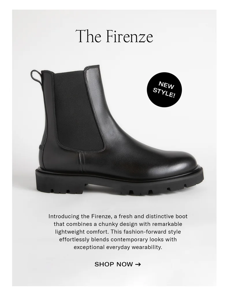 The Firenze | Introducing the Firenze, a fresh and distinctive boot that combines a chunky design with remarkable lightweight comfort. This fashion-forward style effortlessly blends contemporary looks with exceptional everyday wearability.