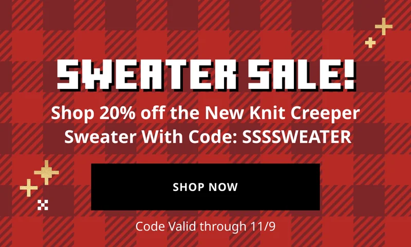 New Minecraft Holiday Sweater! Make this Holiday Season Special with an Ugly Creeper Sweater!