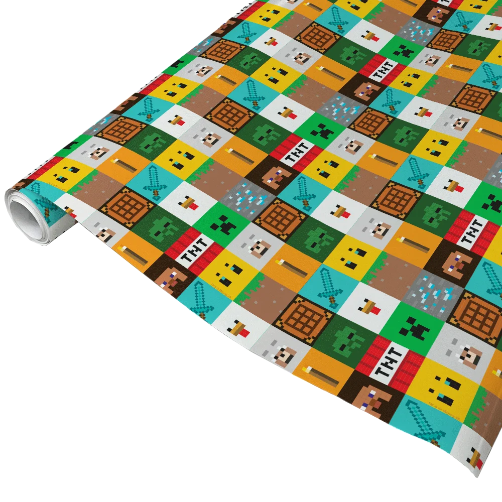 Image of Minecraft Checker Gift Wrap