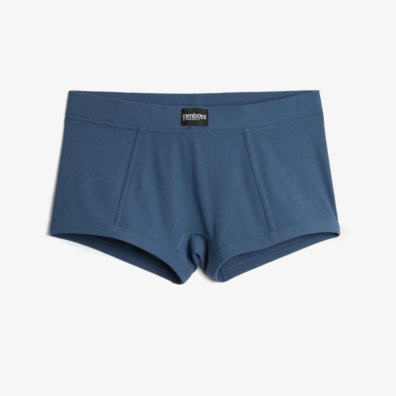 Image of Bamboo Rib Boy Shorts - Bering Sea