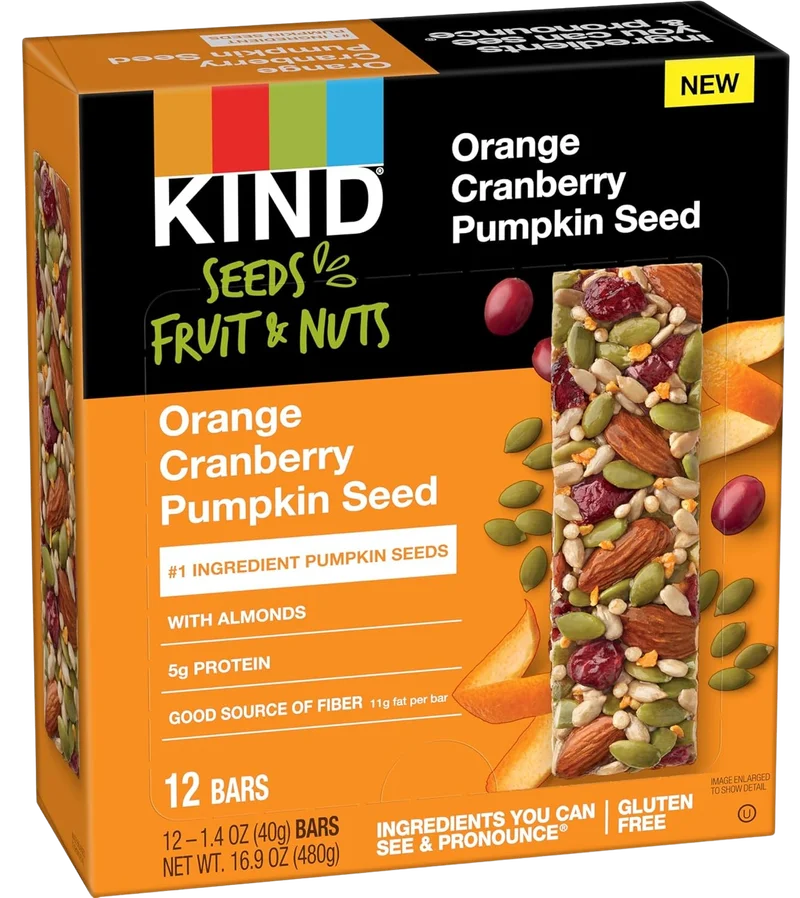 Image of KIND Orange Cranberry Pumpkin Seed Nut Bars (12 CT)