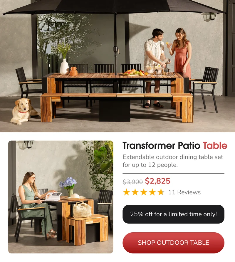 Transformer Patio Table