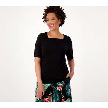 Susan Graver Modern Essentials Liquid Knit Square Neck Top