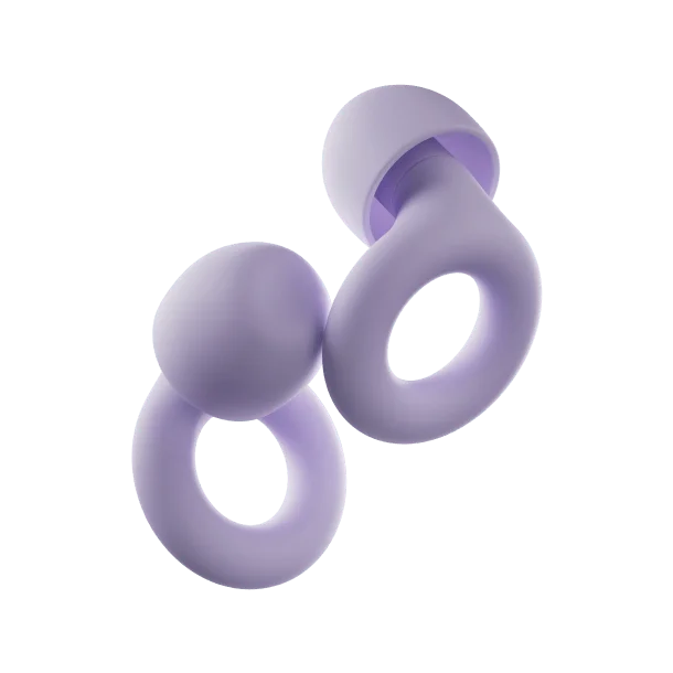 A pair of Loop Quiet in violet.