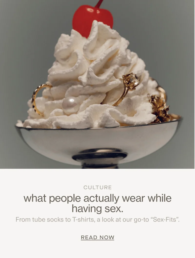 CULTURE | what people actually wear while having sex. | From tube socks to&nbsp;T-shirts, a look at our go-to “Sex-Fits”. | Read Now