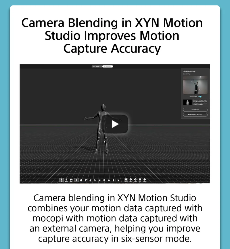 Camera Blending in XYN Motion Studio Improves Motion Capture Accuracy