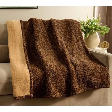 60x70 Reversible Sherpa Printed Throw by Jill Martin