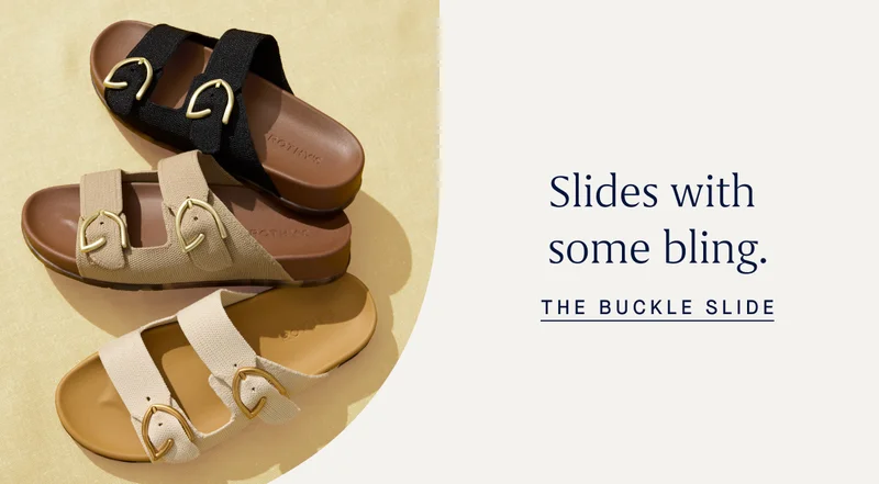 Slides with some bling. THE BUCKLE SLIDE