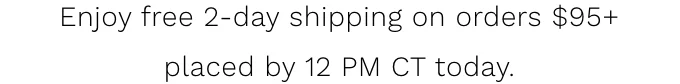 Enjoy free 2-day shipping on orders $95+ placed by 12 PM CT today.