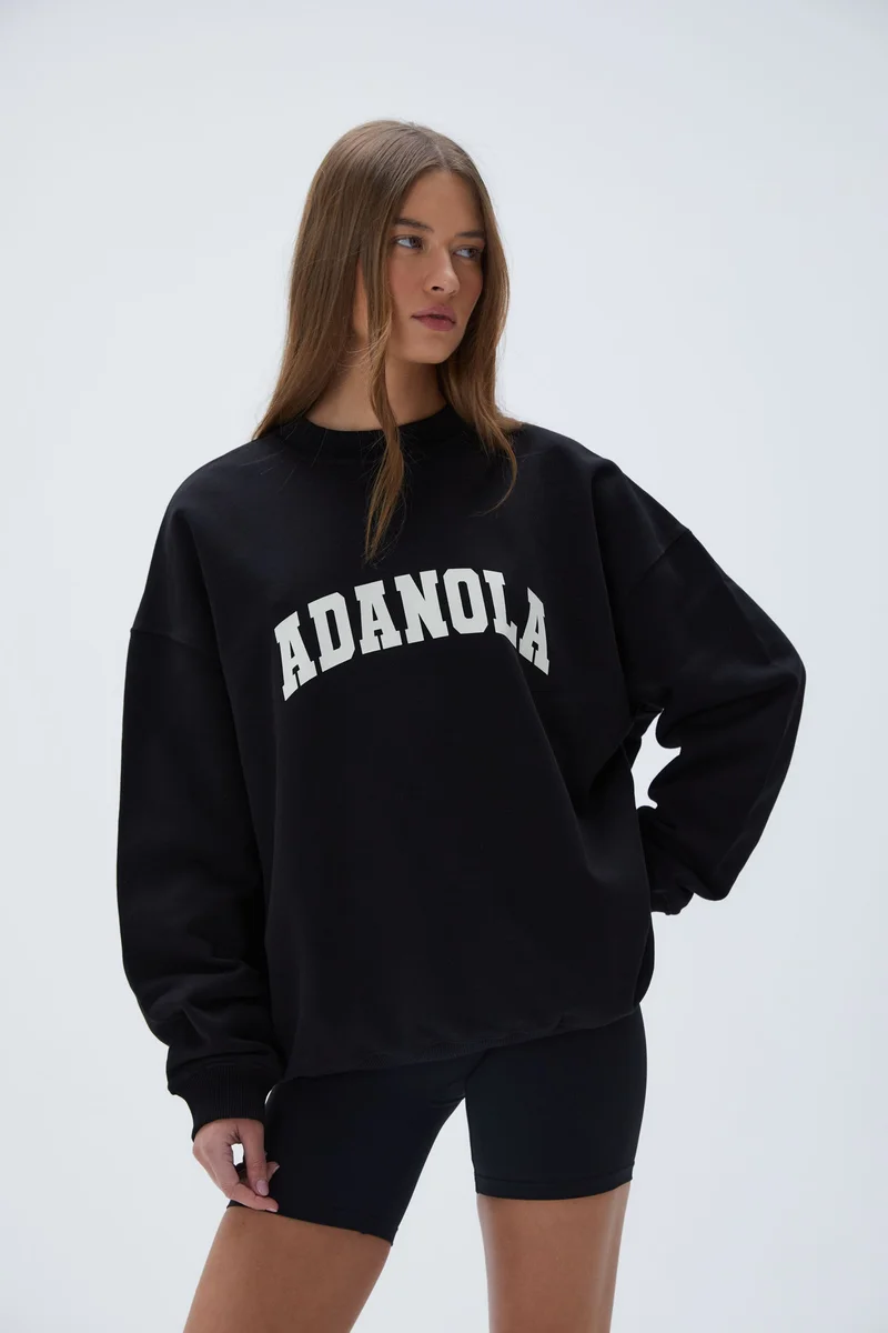 Image of Varsity Oversized Sweatshirt - Black