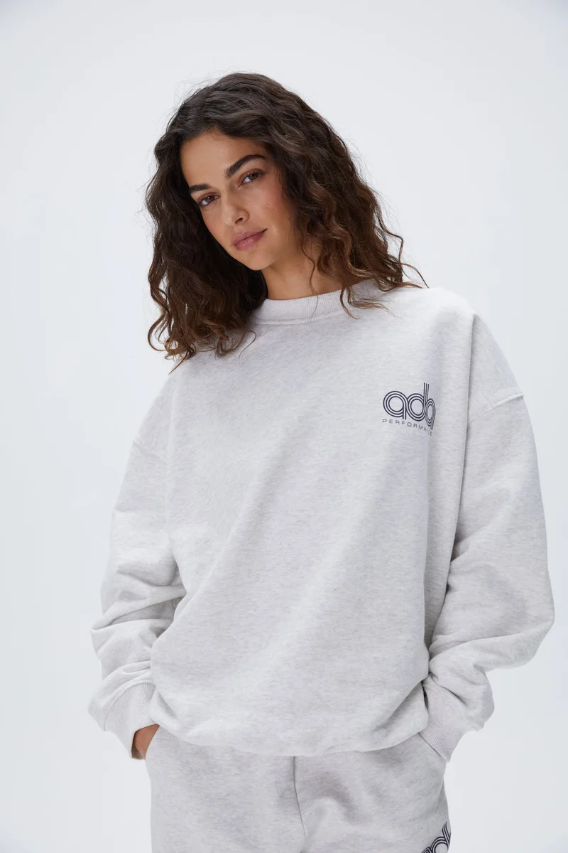 Image of Performance Oversized Sweatshirt - Light Grey Melange