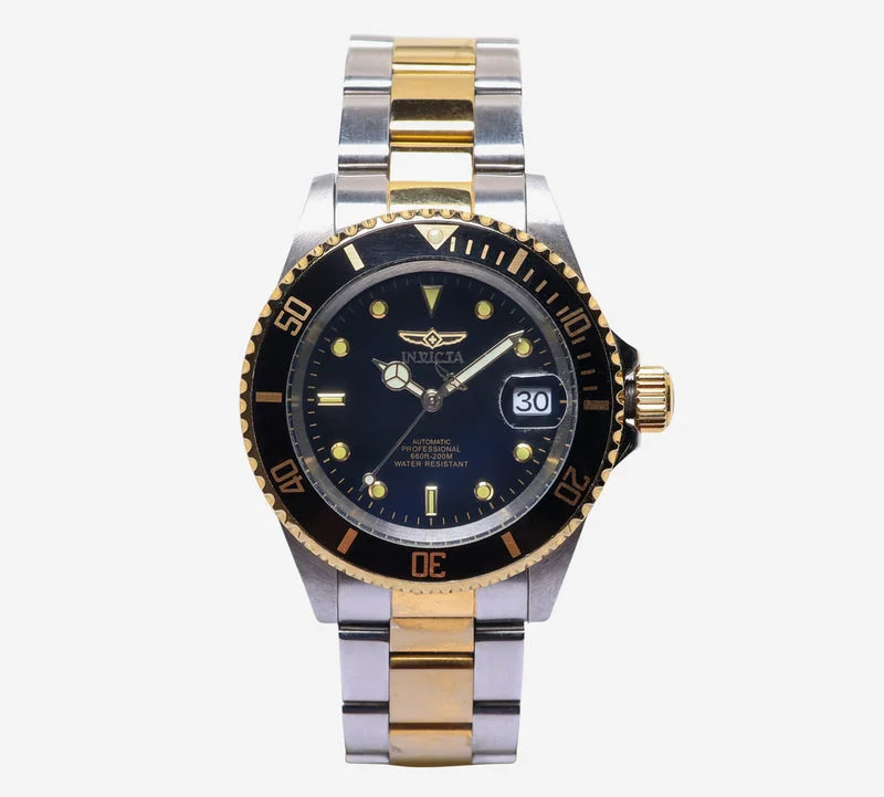 Invicta Rewound Silver and Gold Colored Automatic Watch 40mm