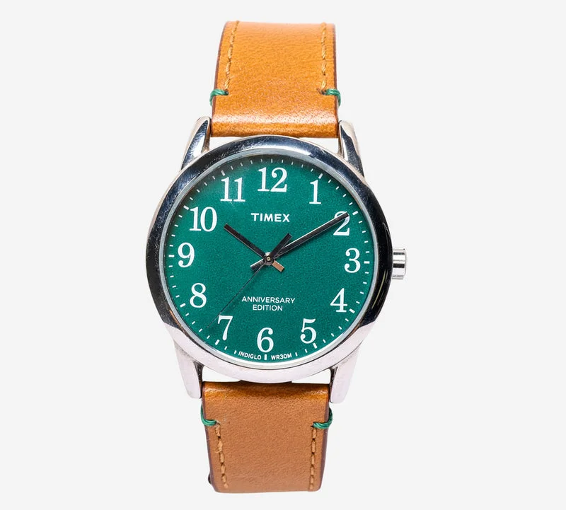 Timex Rewound Anniversary Edition Green and Brown Quartz Analog Watch 35mm