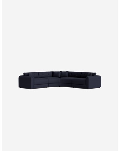 Rosado Modular Corner Sectional Sofa-Navy Performance Linen