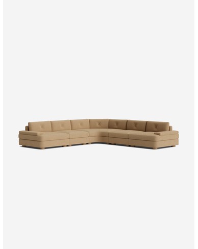 Hill Modular Corner Sectional Sofa-Creme Luxe Boucle