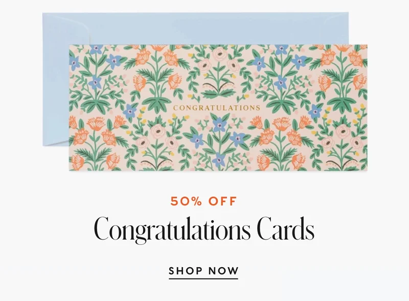 50% Off Congratulations Cards