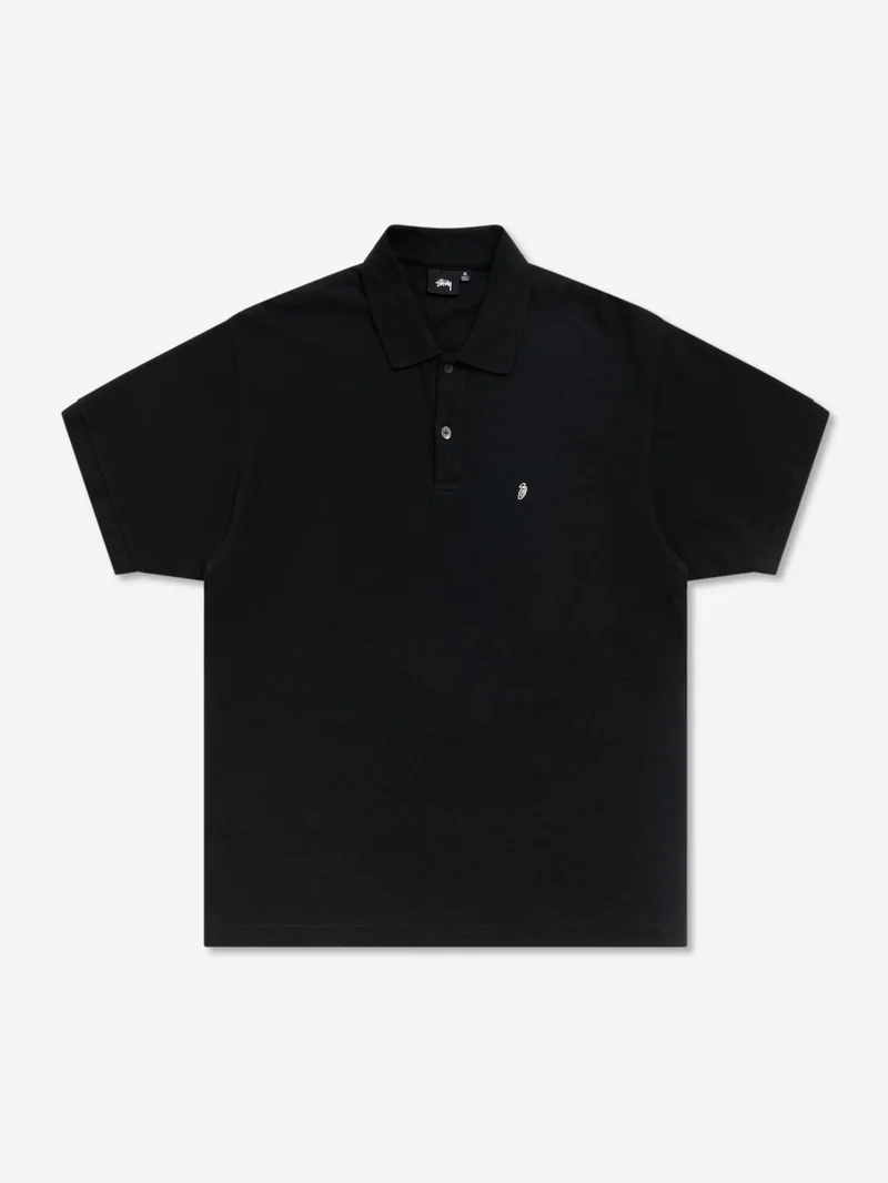 Image of Stussy Classic Pique Polo - Black