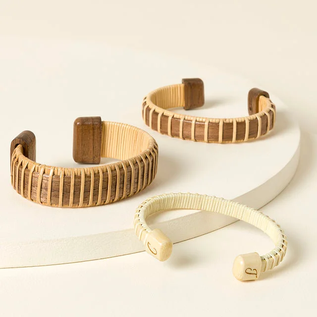 Hand-Woven Reclaimed Wood Cuff