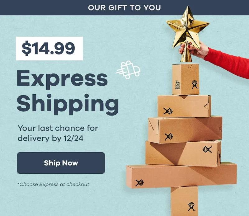 OUR GIFT TO YOU $14.99 Express Shipping. Your last chance for delivery by 12/24 *Choose Express at checkout | Ship Now