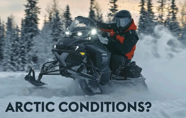 Riders riding Lynx Xterrain sleds