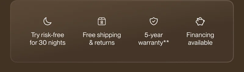 Try risk-free for 30 nights | Free shipping & returns | 5-year warranty