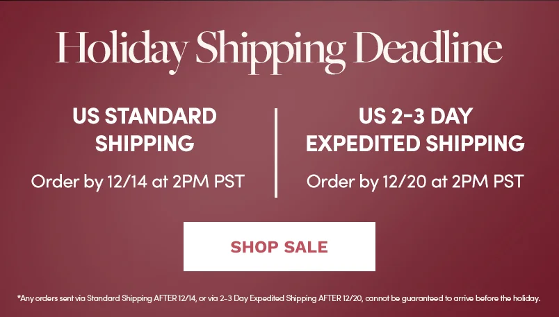 Holiday Shipping Deadline Shop Sale
