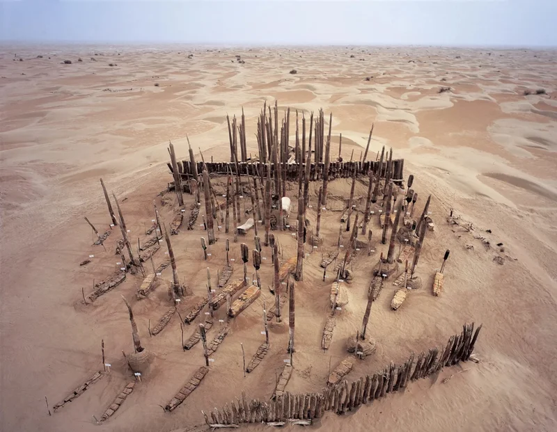 Hundreds of excavated bodies around the Tarim Basin in Xinjiang, a region in western China.