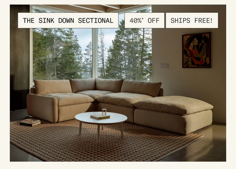 40% OFF + Free Shipping on The Sink Down Sectional
