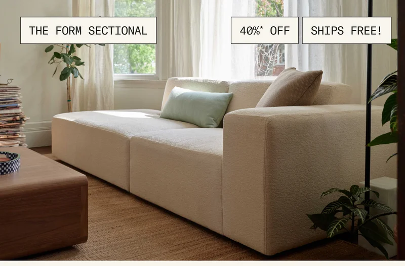 40% OFF + Free Shipping on The Form Sectional