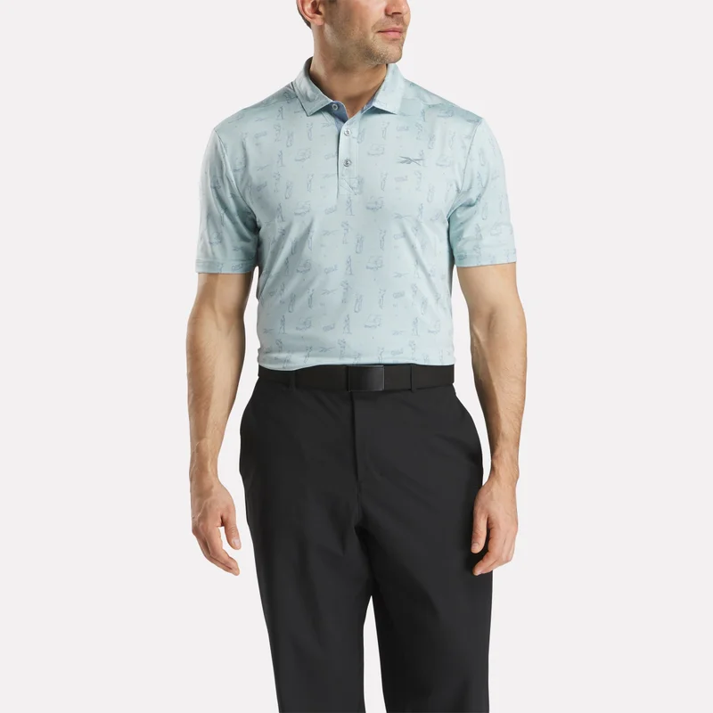 Image of Men's Short Sleeve Tournament Etching Print Polo Shirt