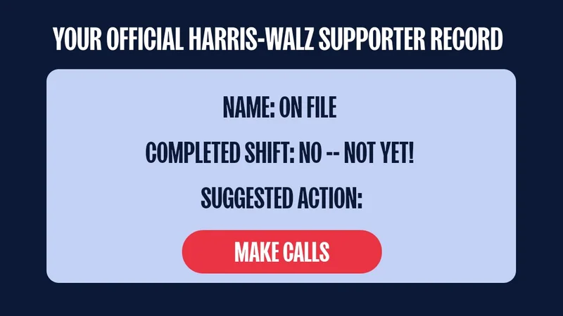 Your Harris-Walz Volunteer Supporter Record