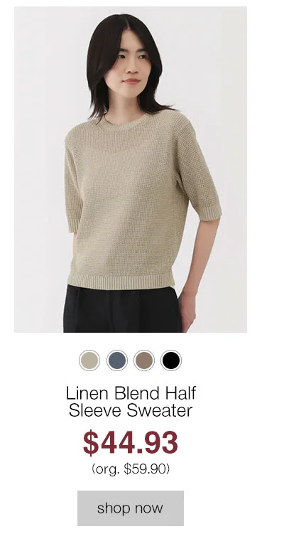 Shop Women's Linen Blend Half Sleeve Sweater
