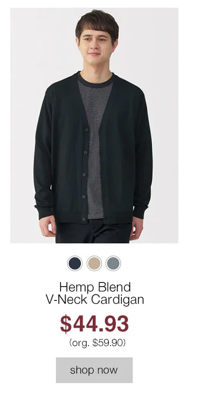 Shop Men's Hemp Blend V-Neck Cardigan